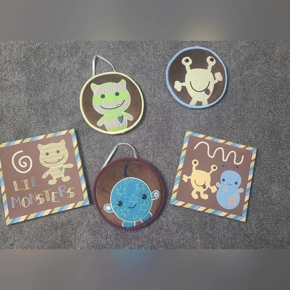 5 Piece CoCalo Baby Peek-a-Boo Monsters Wall Decor - Picture 2 of 8